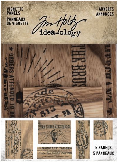 Picture of Idea-Ology Wooden Vignette Panels 5/Pkg Adverts