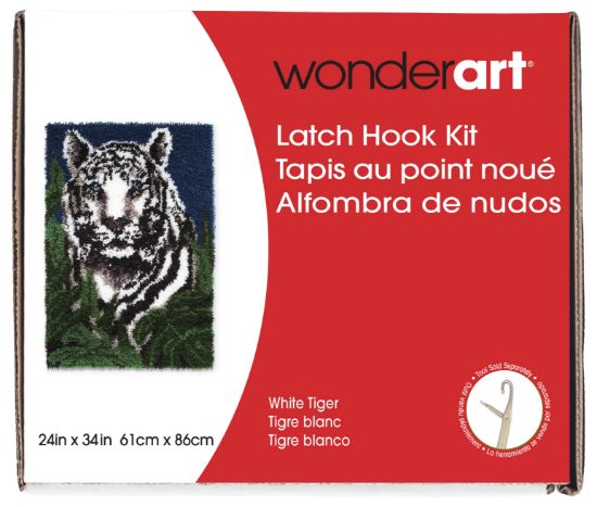 Picture of Wonderart Latch Hook Kit 24"X34" White Tiger