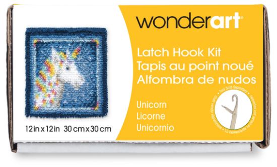 Picture of Wonderart Latch Hook Kit 12"X12" Unicorn