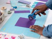 Picture of OLFA Splash Gridded Cutting Mat 12"X18" Aqua