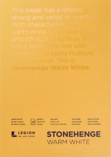 Picture of Stonehenge Paper Pad 5"X7" 15 Sheets/Pkg Warm White 90lb