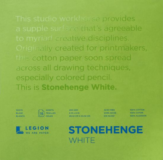 Picture of Stonehenge Paper Pad 8"X8" 15 Sheets/Pkg White 90lb