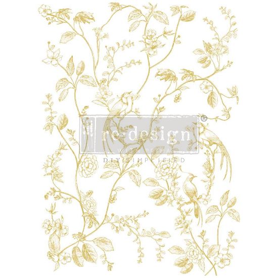 Picture of Prima Marketing Re-Design Gold Foil Kacha Decor Transfers-A Bird Song
