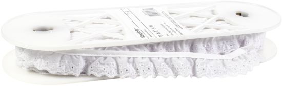 Picture of Simplicity Star Edge Eyelet Ruffle 1"X10yd White