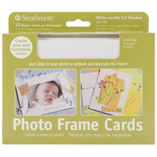Picture of Strathmore Cards & Envelopes 5"X6.875" 10/Pkg White W/Die Cut Window