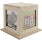 Picture of Wood Memory Box Cube W/4 Picture Frames 5.75"X5.75"X5.5", 3.25"X3.25" Openings