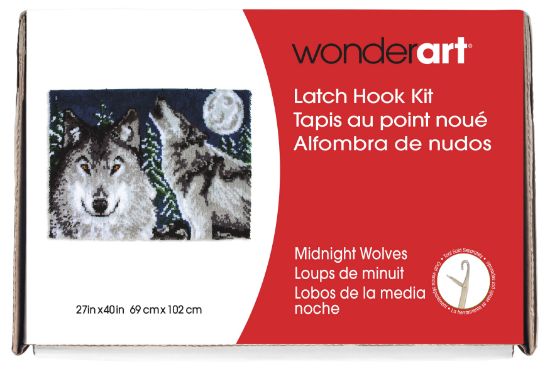 Picture of Wonderart Latch Hook Kit 27"X40" Midnight Wolves