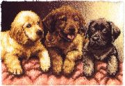 Picture of Wonderart Latch Hook Kit 24"X34" Lab Puppies