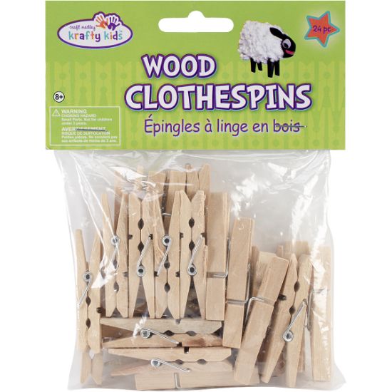 Picture of Wood Clothespins Natural 1.875" 24/Pkg