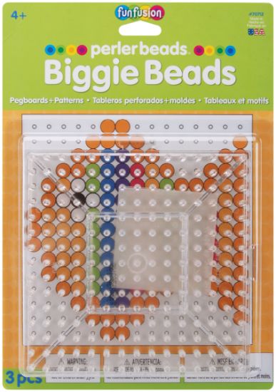 Picture of Perler BIGGIE Beads Pegboards 2/Pkg Square Clear