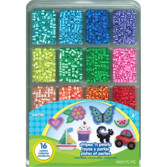 Picture of Perler Fused Bead Tray 4,000/Pkg Stripes 'n Pearls