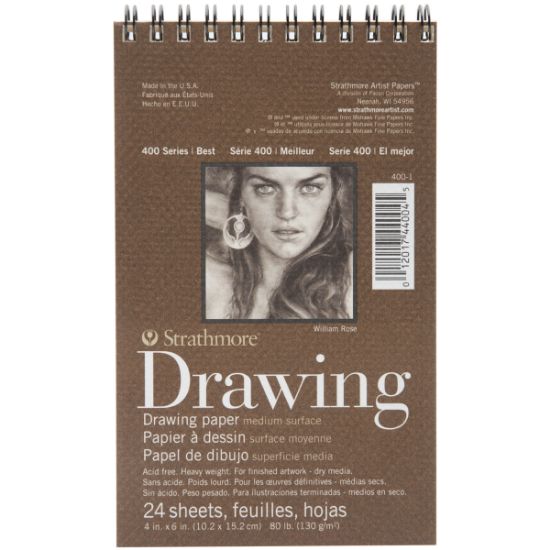 Picture of Strathmore Medium Drawing Spiral Paper Pad 4"X6" 24 Sheets
