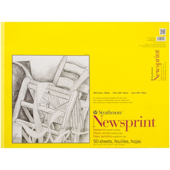 Picture of Strathmore Smooth Newsprint Paper Pad 18"X24" 50 Sheets