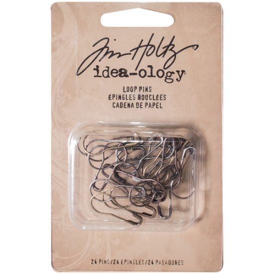 Picture of Idea-Ology Metal Loop Pins 1" 24/Pkg Antique Nickel, Brass & Copper