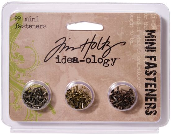 Picture of Idea-Ology Screw-Top Mini Fasteners .25" 99/Pkg Antique Nickel, Brass & Copper