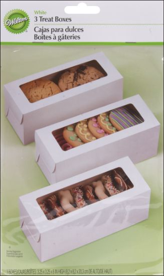 Picture of Treat Boxes White 8"X3.25"X3.25" 3/Pkg