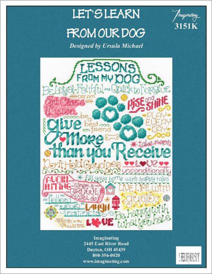 Picture of Imaginating Counted Cross Stitch Kit 9"X12" Let's Learn From Our Dog (14 Count)