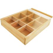 Picture of Wood Craft DIY Natural Keepsake Box W/9 Compartments 4.75"X5.75"X1"