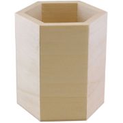 Picture of Wooden Pen & Pencil Tub 3.5" Hexagon