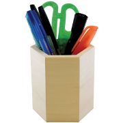 Picture of Wooden Pen & Pencil Tub 3.5" Hexagon