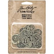 Picture of Idea-Ology Metal Number Tokens .75" 31/Pkg Antique Silver