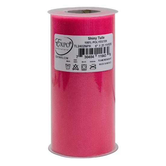Picture of Shiny Tulle 6" Wide 25yd Spool Neon Pink