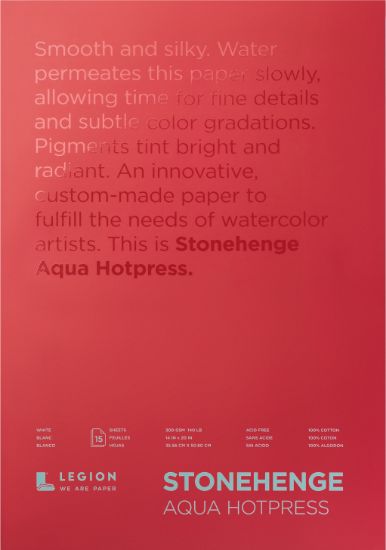 Picture of Stonehenge Aqua Block Hotpress Pad 12"X16" 15 Sheets/Pkg White 140lb