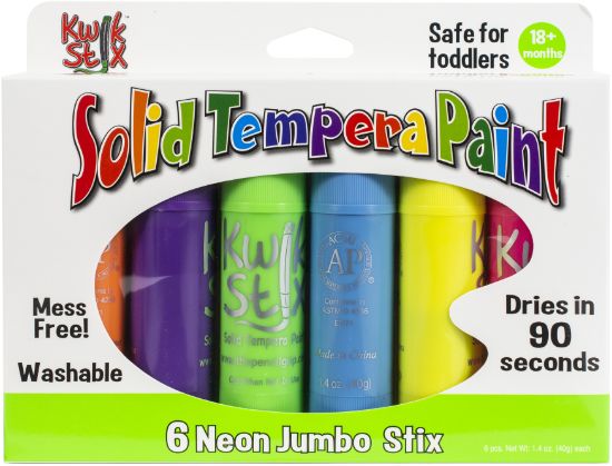 Picture of Jumbo Kwik Stix Tempera Paint 6/Pkg Neon Colors