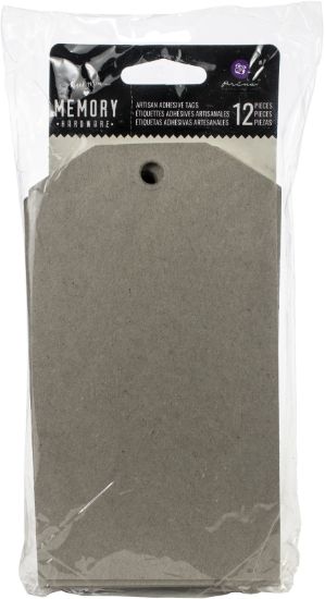 Picture of Prima Memory Hardware Adhesive Chipboard Tags 12/Pkg  