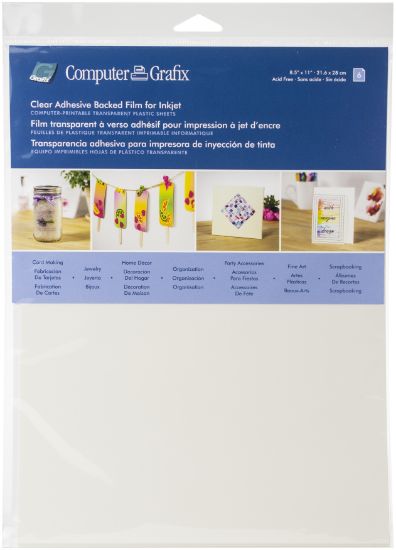 Picture of Ink Jet Adhesive Film 8.5"X11" 6/Pkg Clear