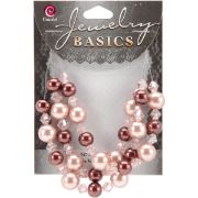 Picture of Jewelry Basics Pearl & Crystal Bead Mix 8mm & 10mm 51/Pkg Brown & Peach Round