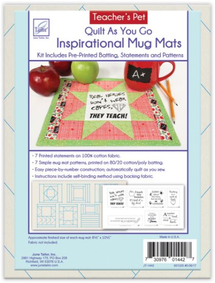 Picture of June Tailor Quilt As You Go Inspirational Mug Mats Kit Teacher's Pet 8.5"X10.5"