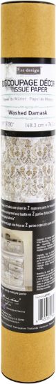 Picture of Prima Re-Design Decoupage Decor Tissue Paper 19"X30" 2/Pkg Washed Damask