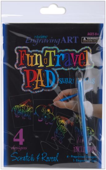 Picture of Rainbow Foil Engraving Art Fun Travel Pads Safari Animals