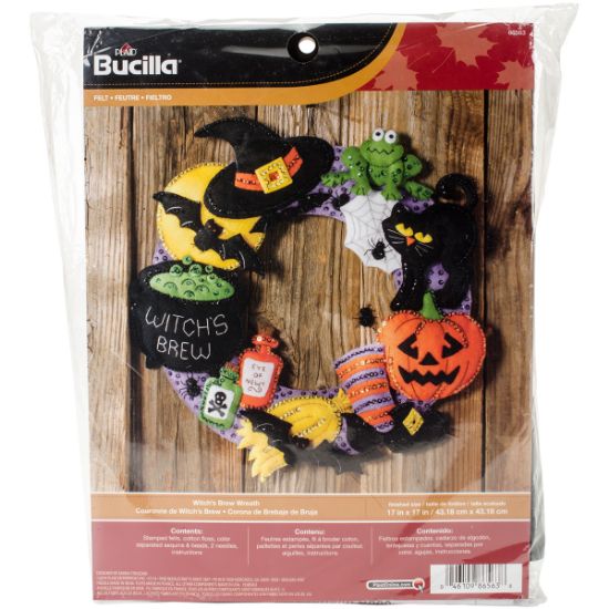 Picture of Witch's Brew Wreath Felt Applique Kit 17" Round