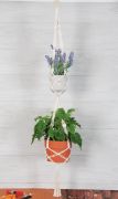 Picture of Solid Oak Macrame Hanging Kit Double Plant Hanger