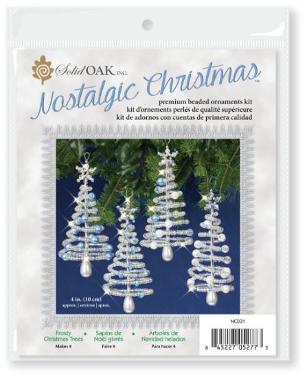 Picture of Solid Oak Nostalgic Christmas Beaded Cyrstal Ornament Kit-Frosty Crhistmas Trees Makes 4