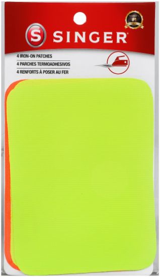 Picture of Singer Iron-On Patches 3.75"X5" 4/Pkg Neon Green & Neon Orange