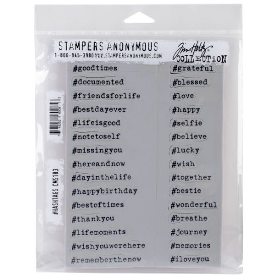 Picture of Tim Holtz Cling Stamps 7"X8.5" Hashtags