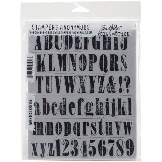 Picture of Tim Holtz Cling Stamps 7"X8.5" Worn Text