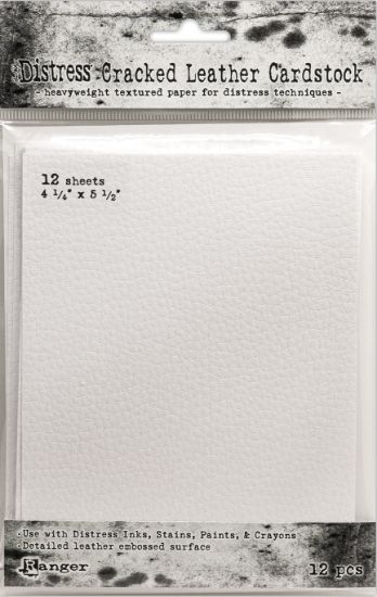Picture of Tim Holtz Distress Cracked Leather Cardstock 12/Pkg 4.25"X5.5"