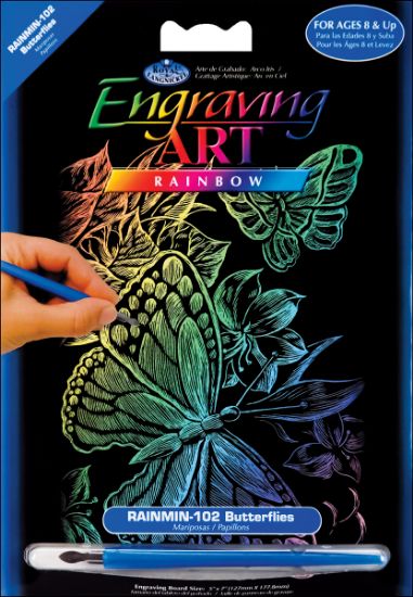 Picture of Rainbow Foil Engraving Art Mini Kit 5"X7" Butterflies