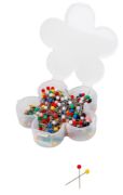 Picture of QuiltPro Ball Head Straight Pins In Flower Case Size 17 300/Pkg