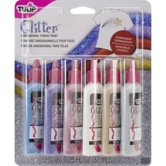 Tulip Dimensional Fabric Paints 1.25oz 6/Pkg Glitter