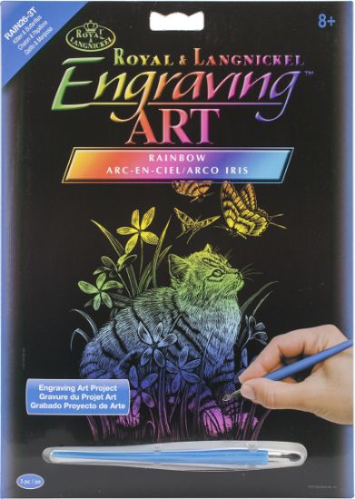 Picture of Rainbow Foil Engraving Art Kit 8"X10" Kitten & Butterflies