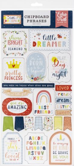 Picture of Little Dreamer Girl Chipboard 6"X13"-Phrases