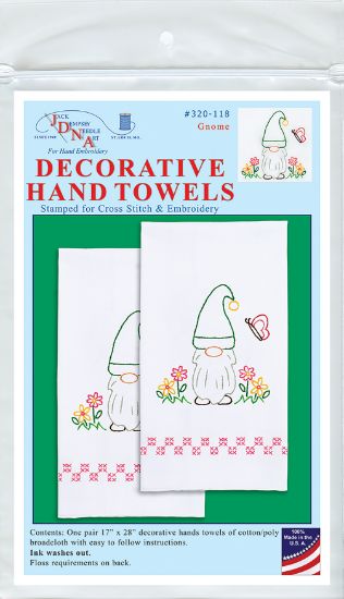 Picture of Jack Dempsey Stamped Decorative Hand Towel Pair 17"X28"-Gnome