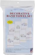 Picture of Jack Dempsey Stamped Decorative Hand Towels 17"x28" 7/Pkg Holiday Trucks