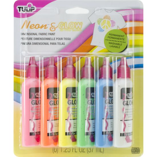 Picture of Tulip Dimensional Fabric Paints 1.25oz 6/Pkg Neon & Glow