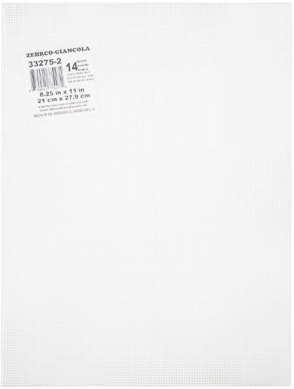 Picture of Perforated Plastic Canvas 14 Count 8.5"X11" White